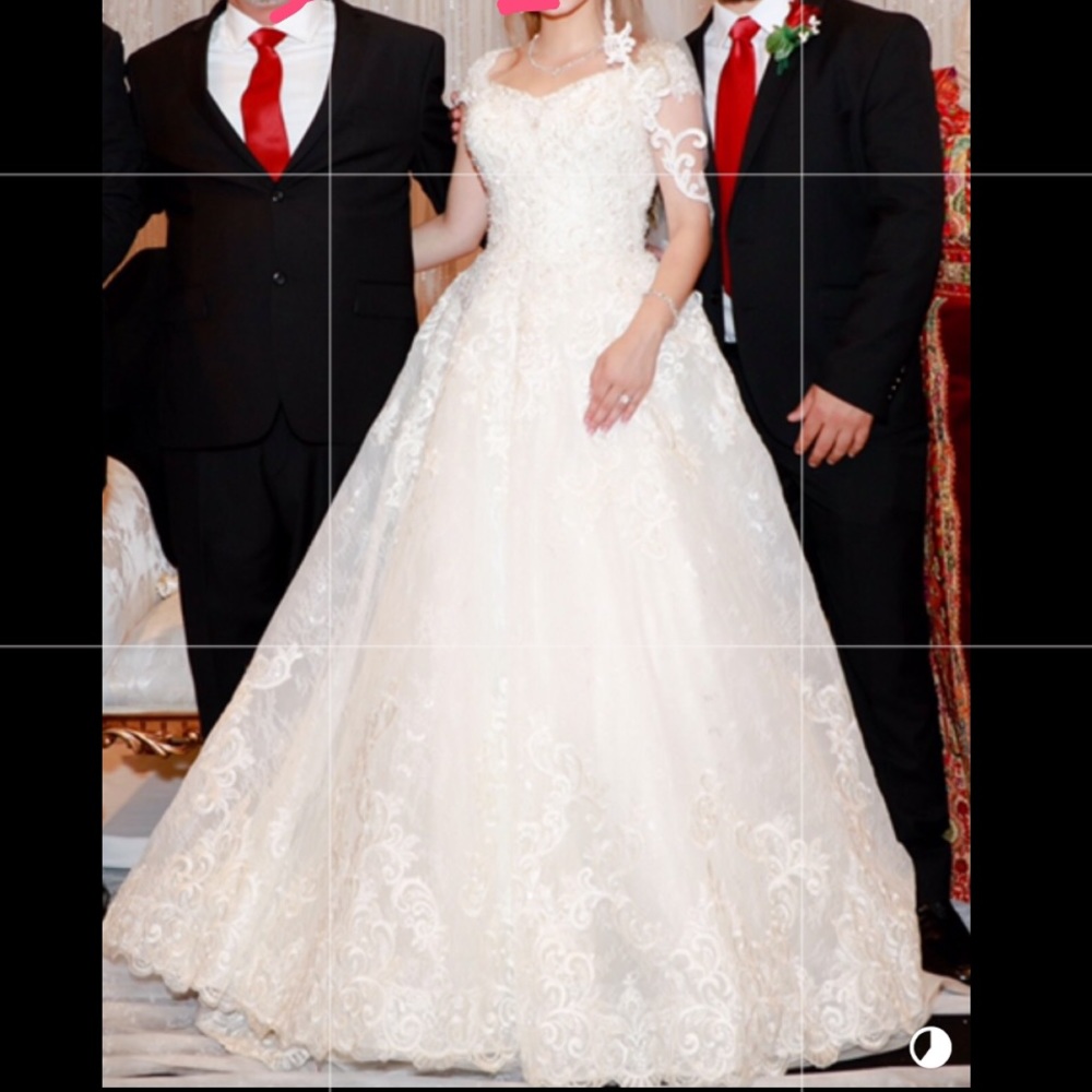 Wedding dress and veil